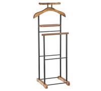IDIMEX Valet de Chambre Medina chevalet de Nuit Double Portant pour vêtements, en MDF Effet ieux Bois et métal laqué Noir