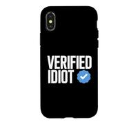Idiot Funny Social Media Checkmark Sarcastique Coque pour iPhone X/XS
