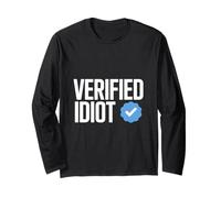 Idiot Funny Social Media Checkmark Sarcastique Manche Longue