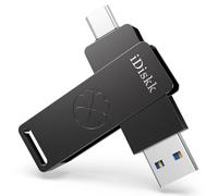iDiskk Clé USB 3.2 USB-C SSD, 512 Go USB 3.2, 1 000 Mo/s, clé USB-C Gen2 pour iPhone série 15/ iPad/téléphones Android, Ordinateurs Portables/Mac et tablettes, Gris