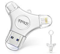 iDiskk MFi 128 Go Certifié 3 en 1 Clé Photo USB-C iPhone Stockage iPhone Externe, Clé USB de Sauvegarde iPad Clé USB pour éclairage iPhone Compatible avec iOS Type C et Mac PC