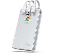 iDiskk MFi Disque dur externe 3 en 1 500 Go Lightning pour iPhone avec 3 câbles intégrés, disque dur portable USB-C pour appareils de type C, fonctionne avec les derniers iPhone/iPad/Mac/PC et mobiles