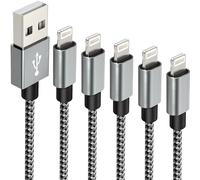 IDISON Cable iPhone [2m+2m+3m+1m+1m/Lot de 5],Cable Lightning Certifiés MFI,Cable Chargeur iphone Tress és en Nylon Compatible avec iPhone 13/12/11/Pro Max/XS/XR/X/8/7/7Plus/6s/6/SE/4