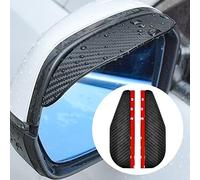IDISON Lot de 2 pare-pluie pour rétroviseur latéral de voiture, visière imperméable à l'eau, texture fibre de carbone, convient pour voiture et camion