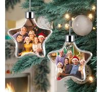 iDIY Boule de Noel avec Photo - Boule de Noël en Verre Acrylique Transparent, Boule de Noël Personnalisable, Cadeau Personnalisé, Impression Recto-Verso