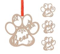 iDIY Boule de Noël Personnalisable -Décorations de Noël Personnalisées, Cadeau de en Bois en Forme de Chien, Cadeaux pour Les Amoureux des Animaux 10 CM (Ajouré)