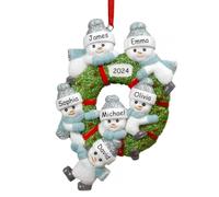 iDIY Boule de Noel Personnalisable - Prénom & Année Gravés - Deco Familial Fait Main - Boule de Noël Personnalisée en Résine Premium - Famille de 6