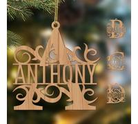 iDIY Boule de Noel Personnalisée Prénom - Boule de Noël Personnalisable avec Lettre 2025, Cadeaux Personnalisés pour la Famille et Les Amis