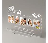 iDIY Cadeau Maman Cadre Photo Fête des Mères - Cadeau Personnalisé avec Photo et Texte, Cadeau Fete des Meres Original, Cadeau Anniversaire Maman, Plaque Plexiglas 15 x 22 cm