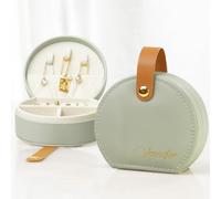 iDIY Cadeau Personnalisé Femme Boîte à bijoux Femme de Voyage, boîte à bijoux personnalisée avec initiale, fleur de naissance et nom, cadeau d'anniversaire pour les filles, les amies