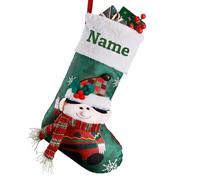 iDIY Chaussette de Noel Personnalisé - Prenom Personnalisé, Coton & Lin, 45 cm, Père Noël, GNOME, Pingouin, Bonhomme de Neige, Renne - Deco Noel Personnalisé - Père Noël