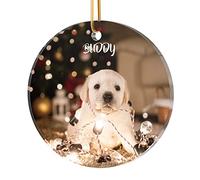 iDIY Déco de Noël avec Prénom et Photo - Boule de Noël Personnalisable, Famille, Couple, Bébé, Enfant, Animal de Compagnie, Cadeau Personnalisé, Acrylique