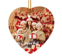 iDIY Décoration de Noël Boule de Noël Personnalisable - Boule de Noël Personnalisée Couple, Bébé, Famille, Cadeau Original