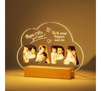iDIY Lampe Personnalisée avec Photo Lettre Papa Cadeau Fête Des Pères Anniversaire Noël Cadre Personnalisé Veilleuse Forme Nuage