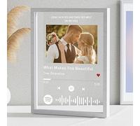 iDIY Personnalisé cadre photo Spotify - Cadre photo acrylique personnalisé Décoration avec couverture musicale Desigen, Cadeaux pour femmes & hommes Anniversaire, Anniversaire Saint-Valentin(8x10)