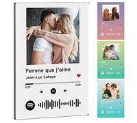 iDIY plaque spotify personnalisé avec photo musique LED - Cadre photo Spotify personnalisé 11 couleurs Cadeaux pour les anniversaires et la Saint-Valentin Noël