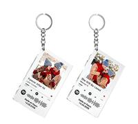 iDIY Porte-clés spotify personnalisé avec photo et nom - 2 pièces cadre spotify personnalisé pour elle & lui/pour les femmes les hommes pour la Saint-Valentin Anniversaire