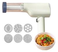 Machine électrique Idiyappam et pâtes - Presse à pâtes portable sans fil - Machine à pâtes automatique 6 en 1 - Outils de cuisine polyvalents pour Idiyappam, pâtes et nouilles maison (blanc)