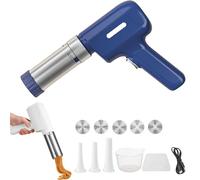 Idiyappam Maker Electric, 2025 New Handheld Electric Pasta Maker, Electric Pasta Maker with 5 Interchangeable Mold Plates, 5-in-1 Cordless pasta maker for kitchen (Blue)