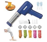 Idiyappam Maker Electric, Handheld electric pasta maker, String Hopper Maker Electric, for Making Spaghetti Linguine, Handheld 5-in-1 Cordless Pasta Makers Machine (Blue)