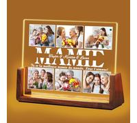 Idiyfun Cadeau Fete des Grand Mere Personnalisé pour Mamie, Lampe Personnalisée avec Photo et Texte, Cadeau Cadre Photo Personnalisé, Cadeau Anniversaire Mamie, Cadeau Grand Mere, Cadeau Mamie