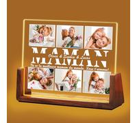 Idiyfun Cadeau Fete des Meres Personnalisé pour Maman, Lampe Personnalisée avec Photo et Texte, Cadeau Cadre Photo Personnalisé, Cadeau Anniversaire Maman, Cadeau pour Sa Mere, Cadeau Maman