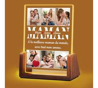 Idiyfun Cadeau Fete des Meres Personnalisé pour Maman, Lampe Personnalisée avec Photo et Texte, Cadeau Cadre Photo Personnalisé, Cadeau Anniversaire Maman, Cadeau pour Sa Mere, Cadeau Maman