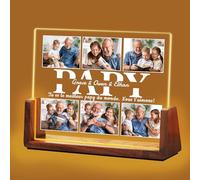 Idiyfun Cadeau Fete des Peres Personnalisé pour Papy, Lampe Personnalisée avec Photo et Texte, Cadeau Cadre Photo Personnalisé, Cadeau Anniversaire Homme, Cadeau Grand Pere, Cadeau Papi, Cadeau Papy