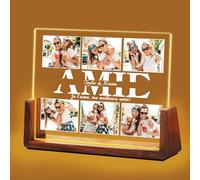 Idiyfun Cadeau Meilleure Amie Personnalisable pour Amie, Lampe Personnalisée avec Photo et Texte,Cadeau Cadre Photo Personnalisé, Meilleure Amie Cadeau, Cadeau Anniversaire Femme, Cadeau Amie Femme
