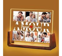 Idiyfun Cadeau Saint Valentin Femme Homme Personnalisé, Cadre Photo Personnalisé, Lampe Personnalisée avec Photo, Idee Cadeau Anniversaire Femme Homme, Cadeau Personnalisé Amour Couple Copine Copain