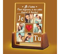 Idiyfun Cadeau Saint Valentin Femme Homme Personnalisé, Cadre Photo Personnalisé, Lampe Personnalisée avec Photo, Idee Cadeau Anniversaire Femme Homme, Cadeau Personnalisé Amour Couple Copine Copain