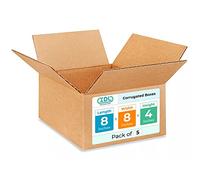 IDL Packaging Lot de 5 boîtes d'expédition plates ondulées 20,3 x 20,3 x 10,2 cm (L x l x H) - Excellent choix de boîtes d'emballage robustes pour USPS, UPS, FedEx - Boîtes en carton faciles à