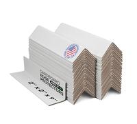 IDL Packaging Lot de 50 protections de coins en carton kraft blanc pour expédition - Protection de bords de palette renforcée en V - Empêche le déplacement de l'emballage