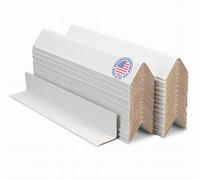 IDL Packaging Lot de 50 protections de coins en carton kraft blanc pour expédition - Protection de bords de palette renforcée en V - Empêche le déplacement de l'emballage
