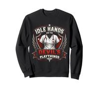 Idle Hands are The Devil's Playthings Crest Vintage Nurse Crest Sweatshirt