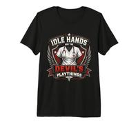 Idle Hands are The Devil's Playthings Crest Vintage Nurse Crest T-Shirt Haut de Gamme