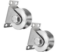 Idler Pulley With 2 Ball Bearings, 304 Stainless Steel Idler Pulley 48mm Type V For 12mm Strings, Load Capacity 500kg