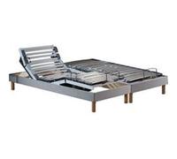 Idliterie 180x200 en bois matelas sommier tete de lit - sommier de relaxation gris Gris