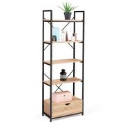 IDMarket Étagère DETROIT – 5 niveaux avec tiroir, design industriel, 170 cm – Multicolore G