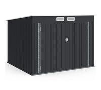 IDMarket – Abri à vélos en métal gris anthracite verrouillable avec kit d'ancrage pour 4 vélos