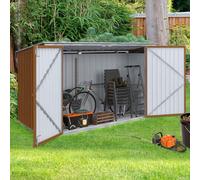 IDMarket - Abri de Jardin en métal Effet Bois verrouillable Multi-Rangement