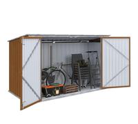 IDMarket - Abri de Jardin en métal Effet Bois verrouillable Multi-Rangement pour Stockage vélos, Outils, poubelles