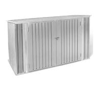 IDMarket Abri de jardin métal verrouillable multi-rangement stockage vélos outils poubelles gris clair