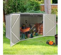 IDMARKET Abri de jardin en métal gris clair verrouillable multi-rangement stockage vélos, outils, poubelles