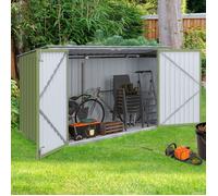 IDMarket - Abri de Jardin en métal Vert Olive verrouillable Multi-Rangement pour Stockage vélos, Outils, poubelles