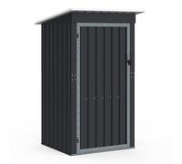 IDMarket - Abri de Jardin Gris en Acier galvanisé avec Toit incliné