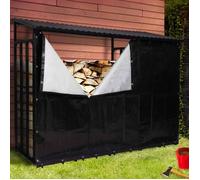 IDMarket - Abri de Stockage en Acier galvanisé pour bûches L. 274 cm avec Housse de Protection