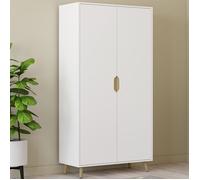 IDMarket Armoire 2 portes HELSINKI scandinave blanc 80 cm penderie avec étagères maxi capacité