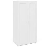 IDMarket Armoire 2 portes VITO blanc – Penderie 80 cm avec étagères, rangement maxi capacité