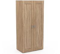 IDMarket – Armoire 2 portes VITO hêtre penderie 80 cm avec étagères maxi capacité